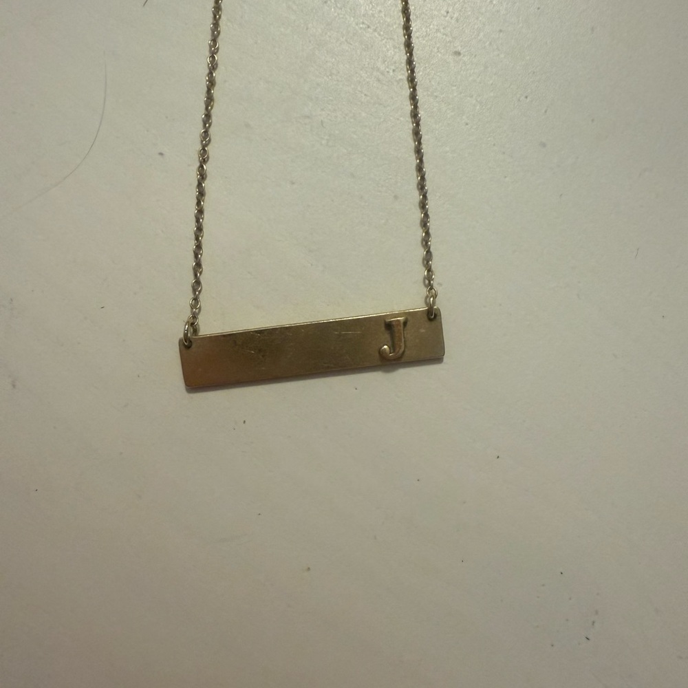 Gold Initial 'J' Necklace